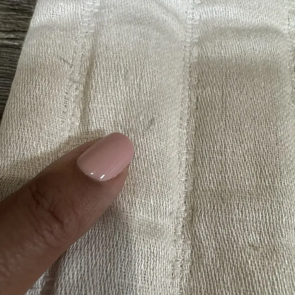 2 RESTORATION HARDWARE CHANNEL STITCHED LINEN QUILTED SHAMS In Sand